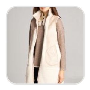 NWT M/L Sherpa faux suede vest/jacket